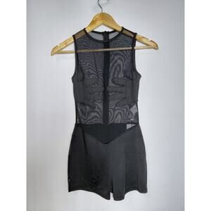 NWT DO MY SELF Black Mesh Romper Solid Sleeveless Women Size S